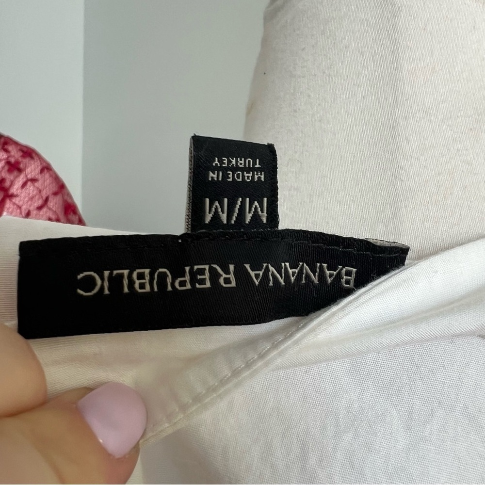 Banana Republic White Cotton Button-Front Midi Dress – Made in Turkey M - Picture 7 of 10